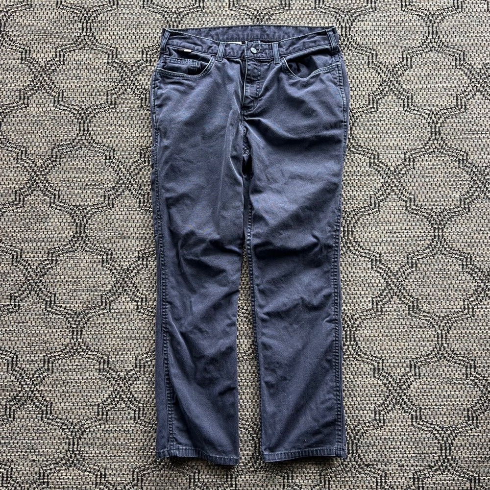 Carhartt FR Pants Womens 10 Short Blue Flame‎ Resistant Canvas Utility Workwear